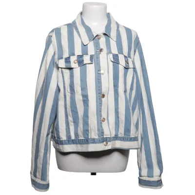 Denimjakke (Blå, Hvid) fra Forever 21 Bomuld