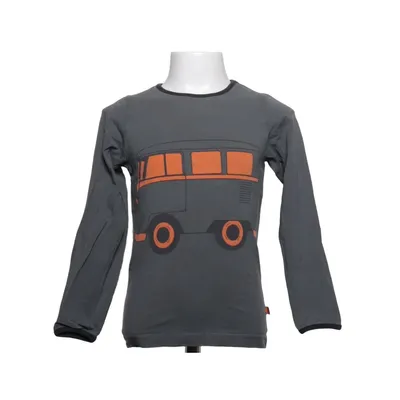 Long sleeve T-shirt (Gray, Orange) from Småfolk Cotton, Elastane, Modal
