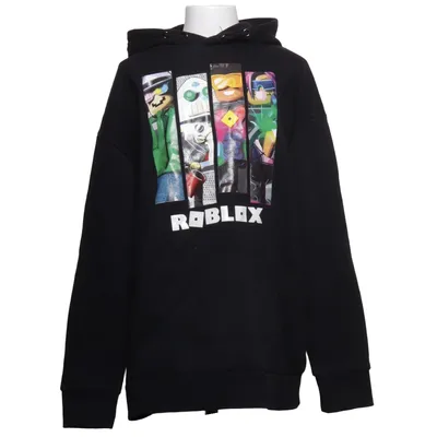 Huvtröja (Svart, Flerfärgad) från Roblox Bomull, Polyester