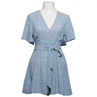 Wrap dress (Blue, White) from In April 1986 Polyester