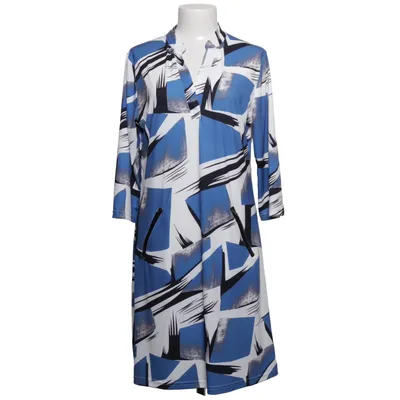 Jurk (Blauw, Wit, Zwart) van Vegas Elastaan, Polyester