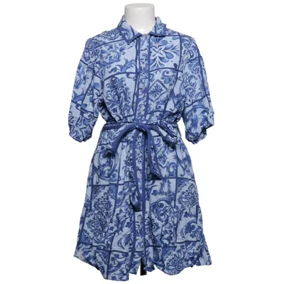 Robe chemise (Bleu, Blanc) de Léa Coton, Lin, Viscose