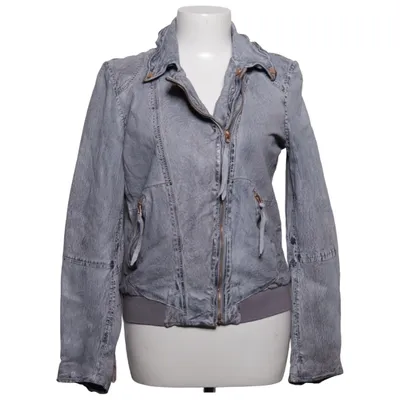 Bikerjack (Grijs) van Freaky Nation Katoen, Elastaan, Leer, Polyester