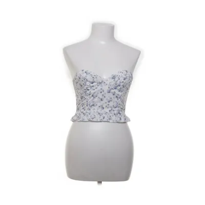 Crop top (Wit, Blauw) van Urban Outfitters Katoen, Elastaan, Polyester