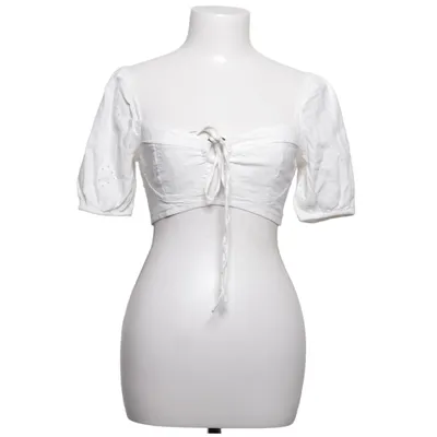 Crop top (Blanc) de Bershka Coton, Élasthane, Viscose