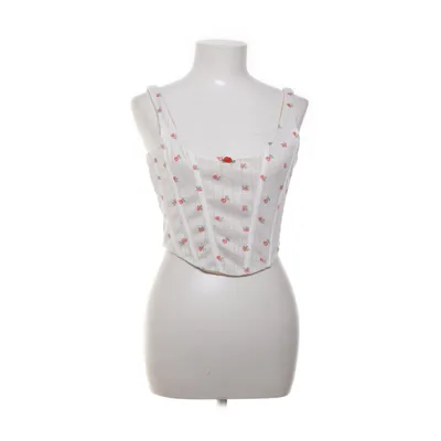 Crop top (Blanc, Rouge) de With Jéan Polyester, Viscose