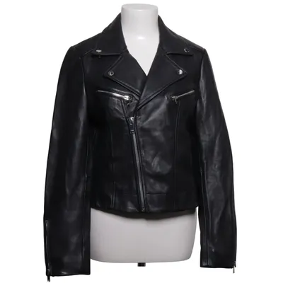 Bikerjacke (Schwarz) von Claudie Pierlot Baumwolle, Leder, Polyester