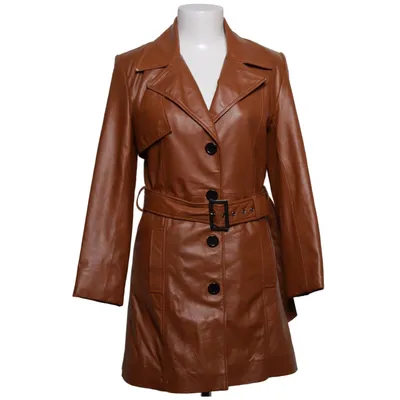 Veste longue en cuir (Marron) de Cigno Nero Cuir, Polyester