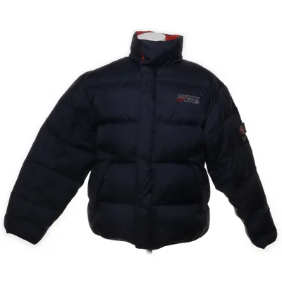 Down jacket (Blue, Red) from DKNY Jeans Nylon, Down