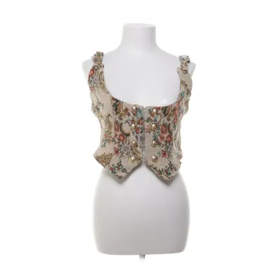 Crop top (Beige, Multicolored) from Shein Polyester, Viscose