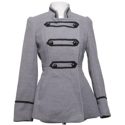 Manteau (Gris, Noir) de Et Vous Élasthane, Polyester, Viscose
