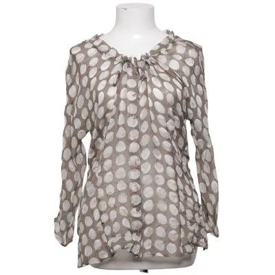 Blouse (Marron, Blanc) de Caractère Soie