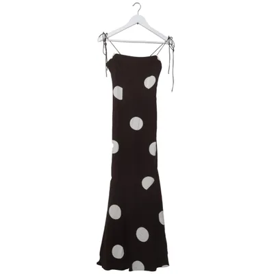 Maxi jurk (Bruin, Wit) van Adoore Linnen, Polyester, Viscose