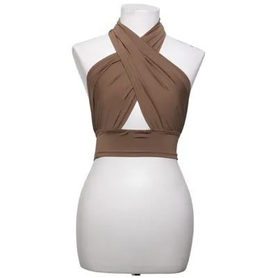 Neckholder Top (Braun) von Shein Elasthan, Polyester