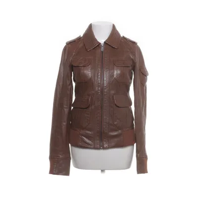Leather jacket (Brown) from EDC by ESPRIT Leather, Polyester, Cotton, Elastane