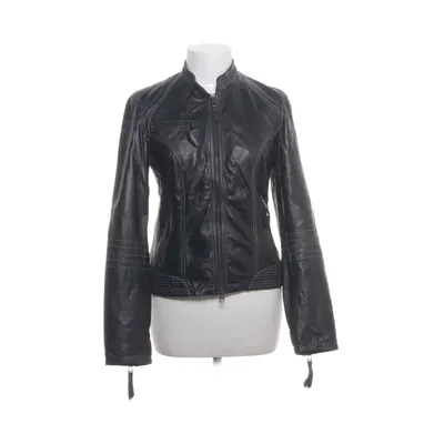 Leren jack (Zwart) van Cappuccini Polyester, Leer