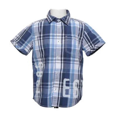 Chemise à manches courtes (Bleu, Blanc, Noir) de Kids by Lindex Coton
