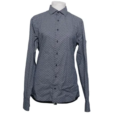 Shirt (Blue, White) from The Shirt Factory Cotton, Elastane