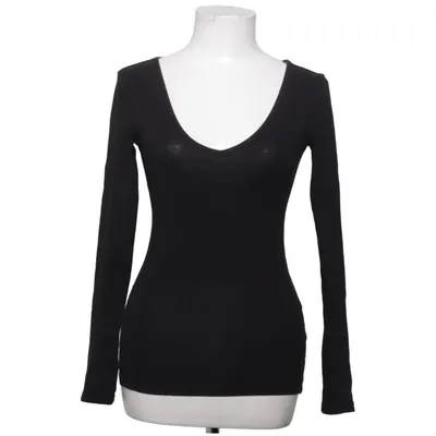 Lange mouwen shirt (Zwart) van H&M Basic Katoen, Elastaan