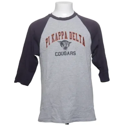Maillot de baseball (Gris, Bleu) de Anvil Coton, Polyester