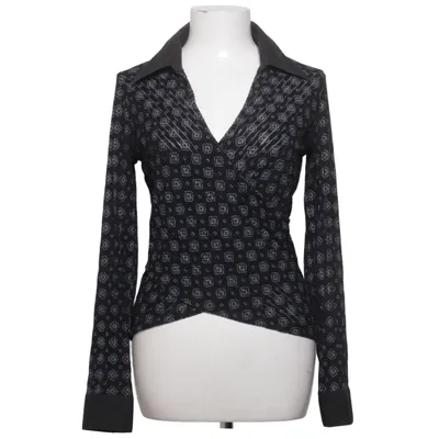 Wrap blouse (Black) from Rayure Cotton, Elastane, Polyamide