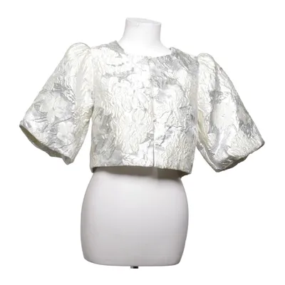 Jakke (Sølv, Hvid) fra Bubbleroom Occasion Metallfiber, Polyester