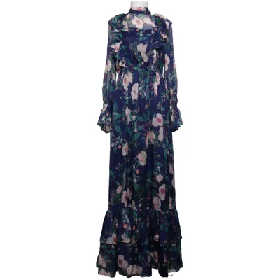 Klänning (Blå, Flerfärgad) från By Malina Collection Elastan, Polyester, Silke