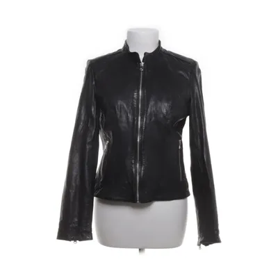 Leren jack (Zwart) van Saki Leer, Polyester