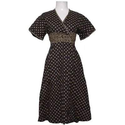 Wickelkleid (Schwarz, Gelb) von Shelana Baumwolle