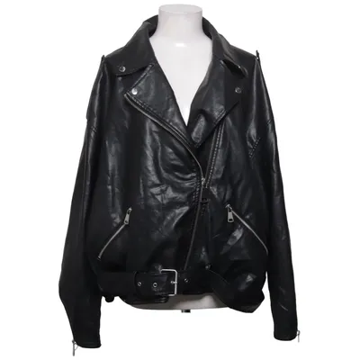 Bikerjakke (Sort) fra Missguided Plus Bomuld, Polyester, Polyurethan, Viscose