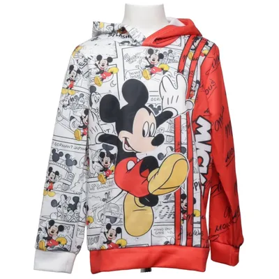 Huvtröja (Röd, Vit, Svart) från Mickey Mouse Elastan, Polyester