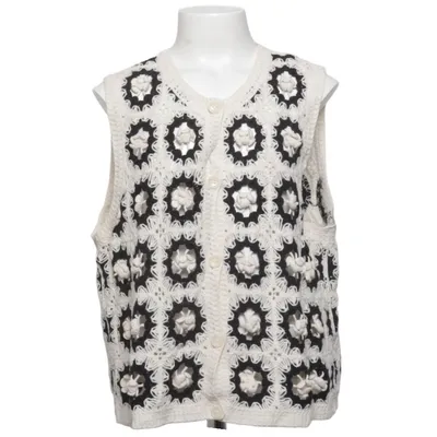 Vest (Black, White) from Zara Acrylic, Cotton