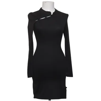 Jurk met col (Zwart) van Dazy Elastaan, Polyester