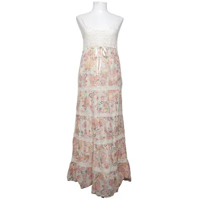 Maxi dress (White, Multicolored) from Mango Cotton, Silk