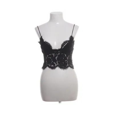 Crop top (Zwart) van Pieces Katoen, Polyamide