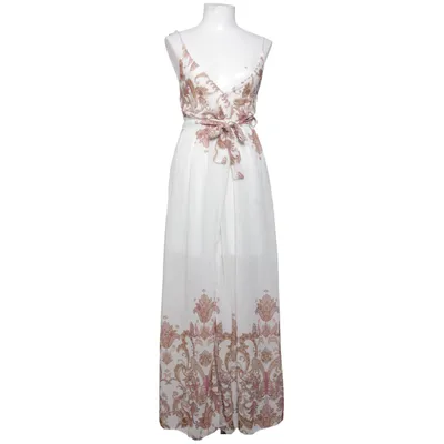 Maxi dress (White, Brown) from New Style Elastane, Polyester, Viscose
