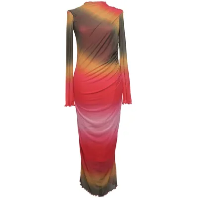 Långklänning (Fia Dress Aop) från Mads Nørgaard Elastan, Återvunnen polyester, Viskos