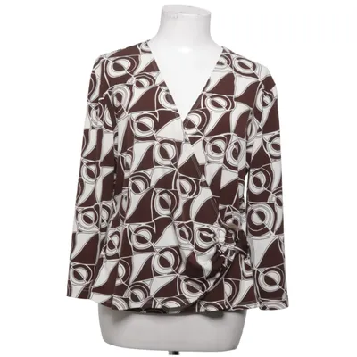 Wikkelblouse (Bruin, Wit) van Molly Jo Elastaan, Polyester