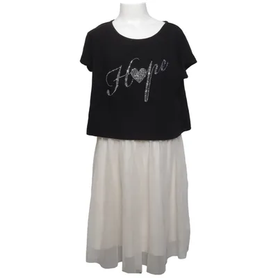 Kleid (Schwarz, Weiß) von Kids by Lindex Elasthan, Polyester, Viskose