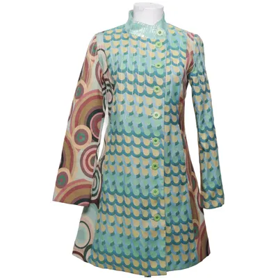 Coat (Blue, Green, Multicolored) from Desigual Polyester, Viscose