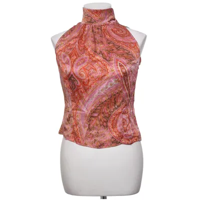 Neckholder Top (Rot, Lila, Orange) von Gerard Darel Seide