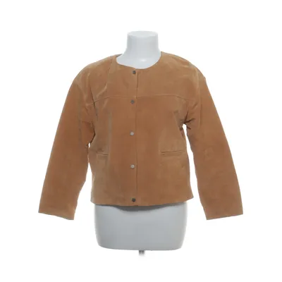 Læderjakke (Brun) fra Promod Bomuld, Læder, Polyester