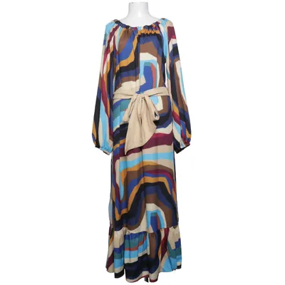 Maxi dress (Blue, Multicolored) from By o la la..! Elastane, Polyester