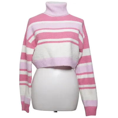 Turtleneck (Pink, White) from PrettyLittleThing Acrylic, Elastane, Polyester