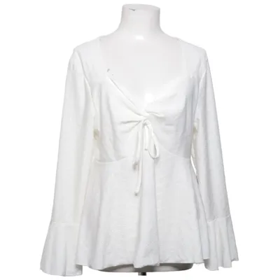 Top péplum (Blanc) de Shein Curve Élasthane, Polyester