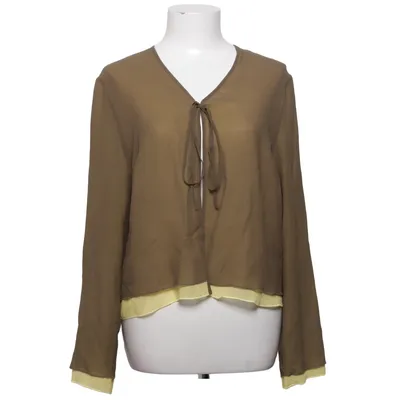 Blouse portefeuille (Marron, Jaune, Multicolore) de Elégance Soie