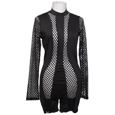 Jumpsuit (Black) from Annes Apparel Elastane, Polyester