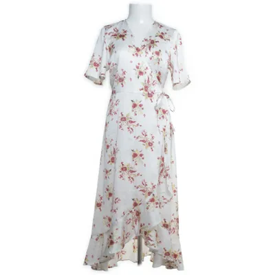 Omlottklänning (Vit, Röd, Gul) från Bubbleroom Polyester