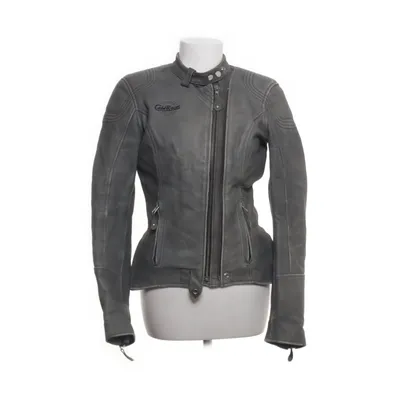 Læderjakke (Grå) fra Cafe Racer Polyester, Læder