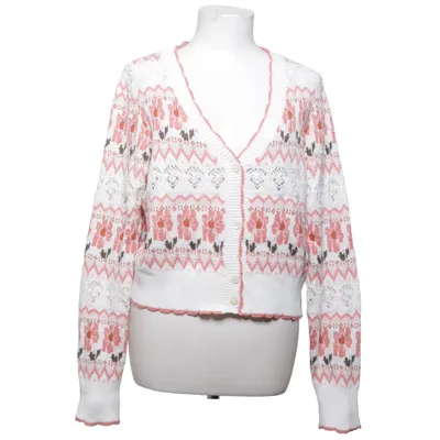 Cardigan (Hvid, Pink) fra Versia by Bel & Bo Akryl, Bomuld